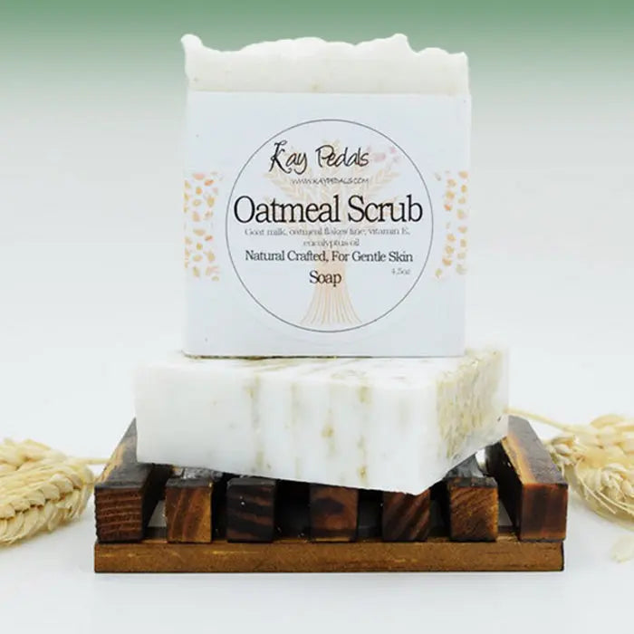 Oatmeal And Peppermint Scrub Natural Crafted Bar Soap 4.5oz-0